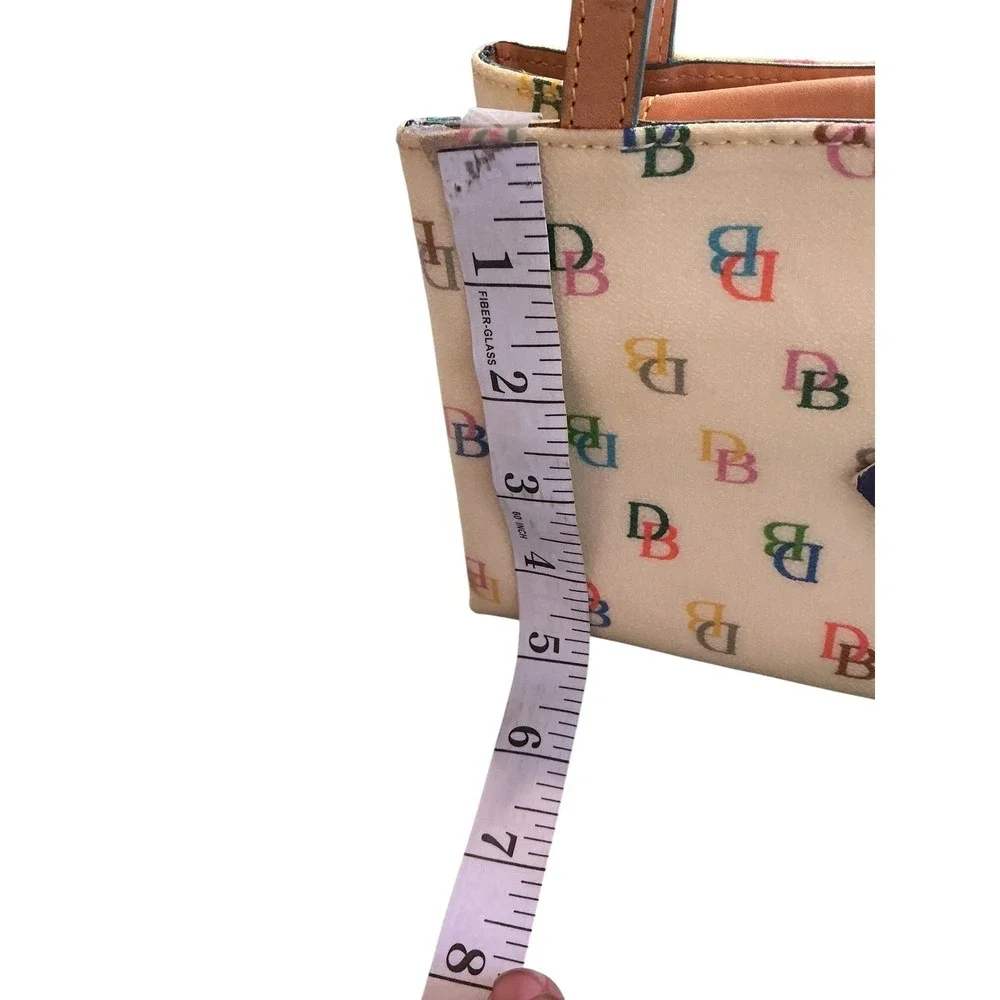 Dooney & Bourke‎ Tiny East/West Bag White Multi Color Monogram Mini Tote WI396